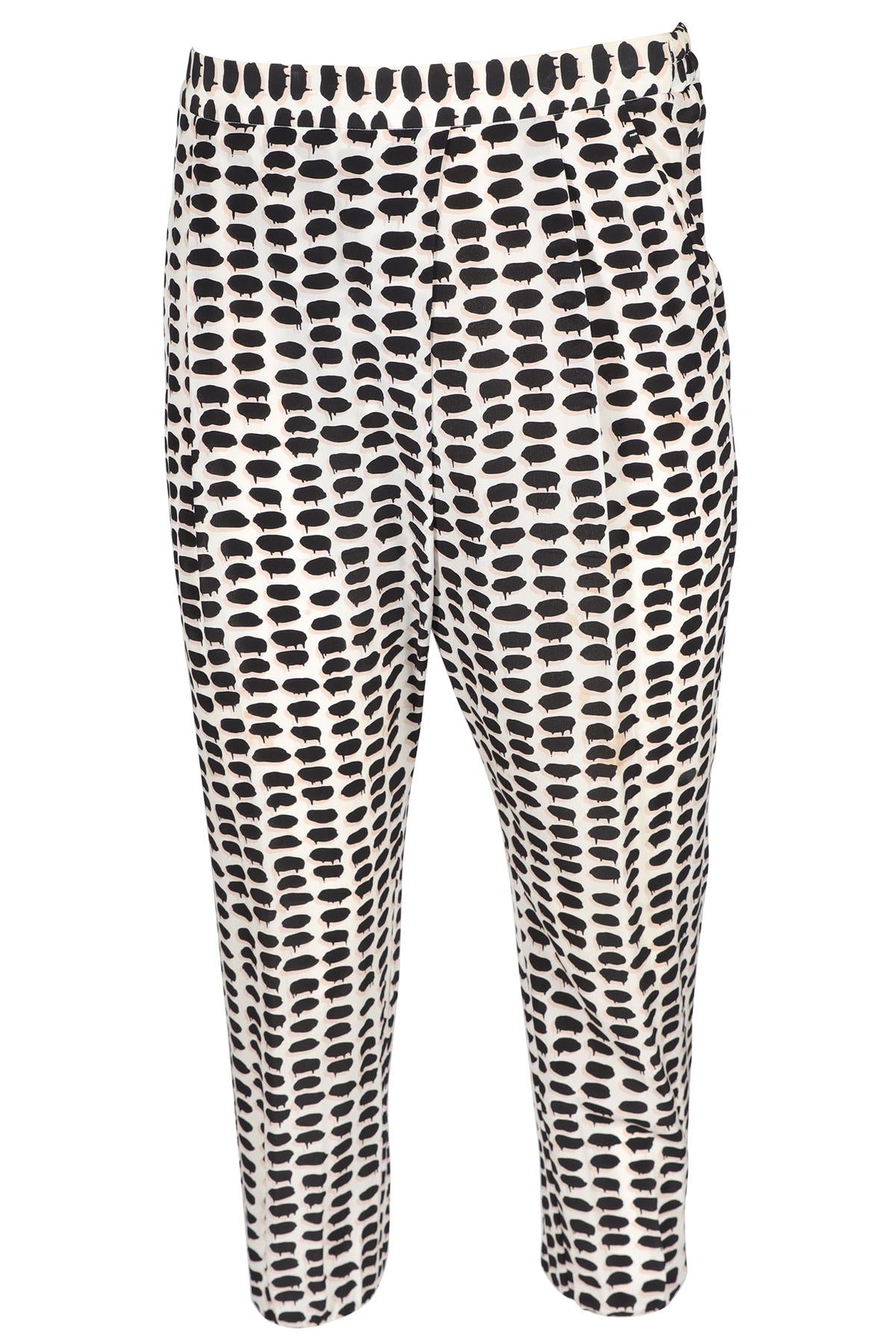STELLA MCCARTNEY CREAM SILK TAPERED PANTS IT 36 UK 4