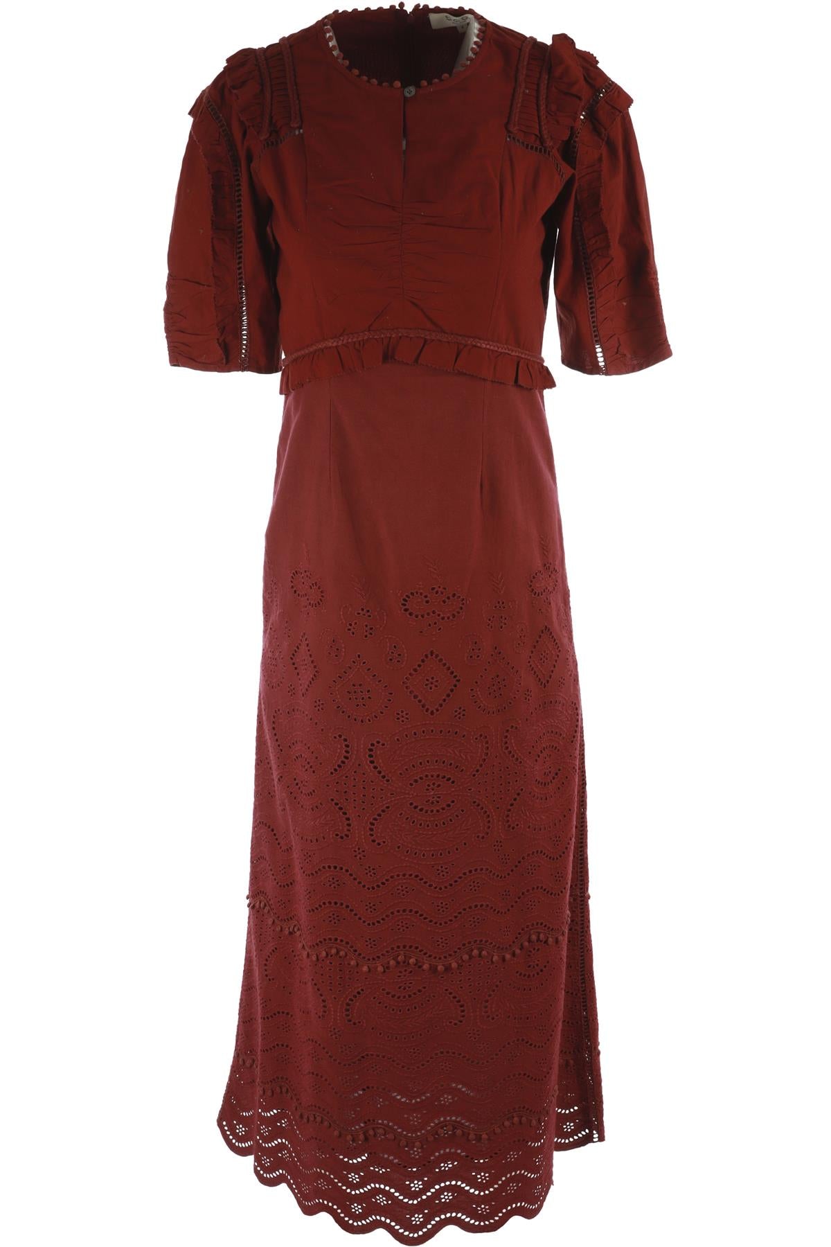 sea new york red dress BURGUNDY COTTON MAXI US 0 UK 4 Talia Wide 6-Drawer Dresser FIT Fit counted Color:As The Pictures