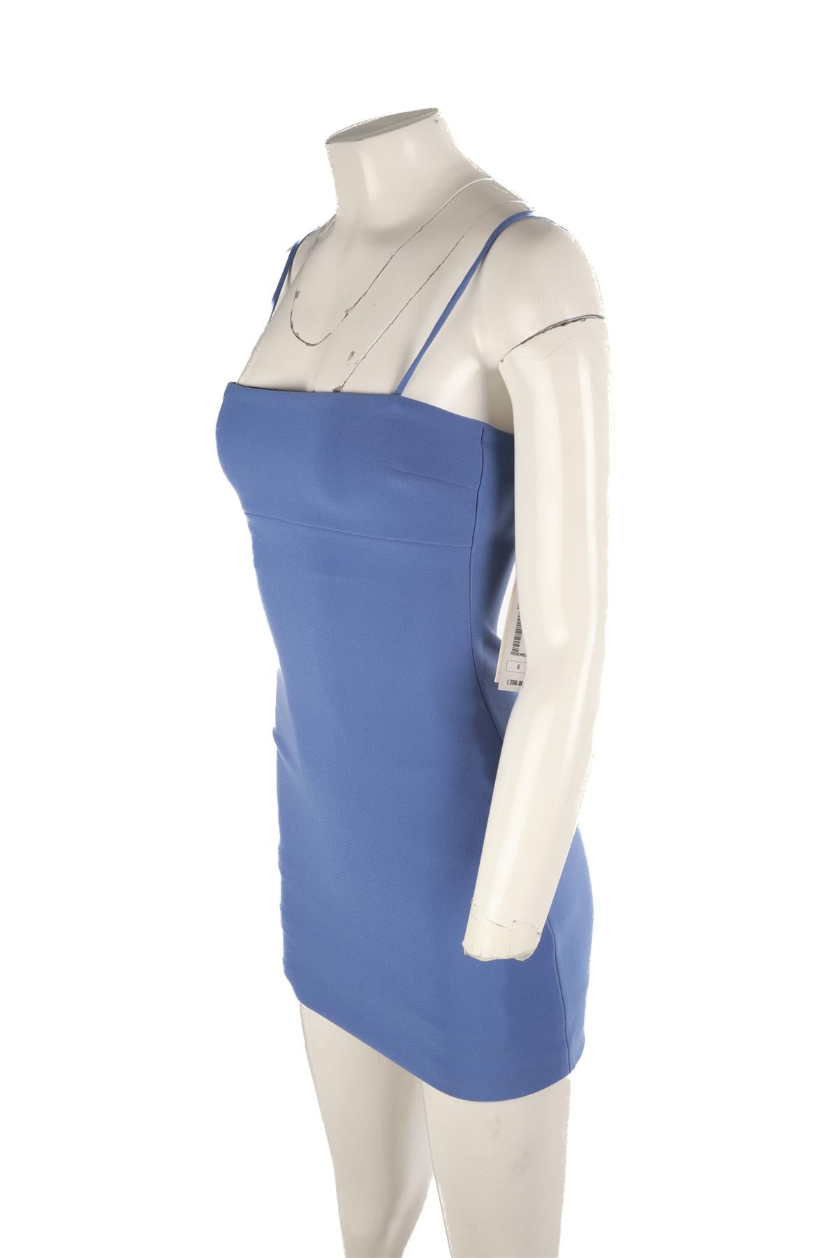 BEC + BRIDGE BLUE CREPE MINI DRESS UK 6
