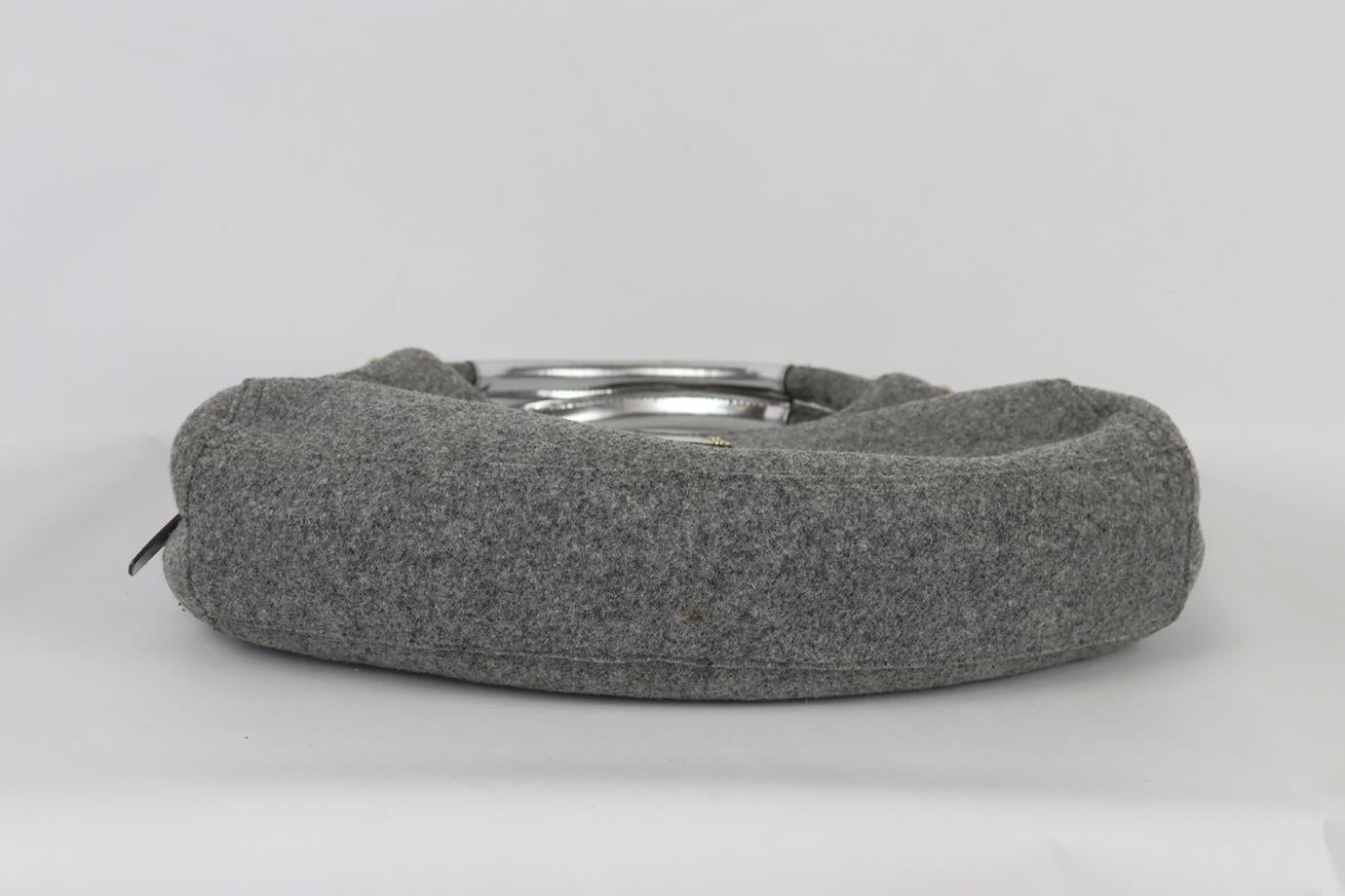 KATE SPACE LEATHER TRIMMED WOOL FELT SHOULDER BAG