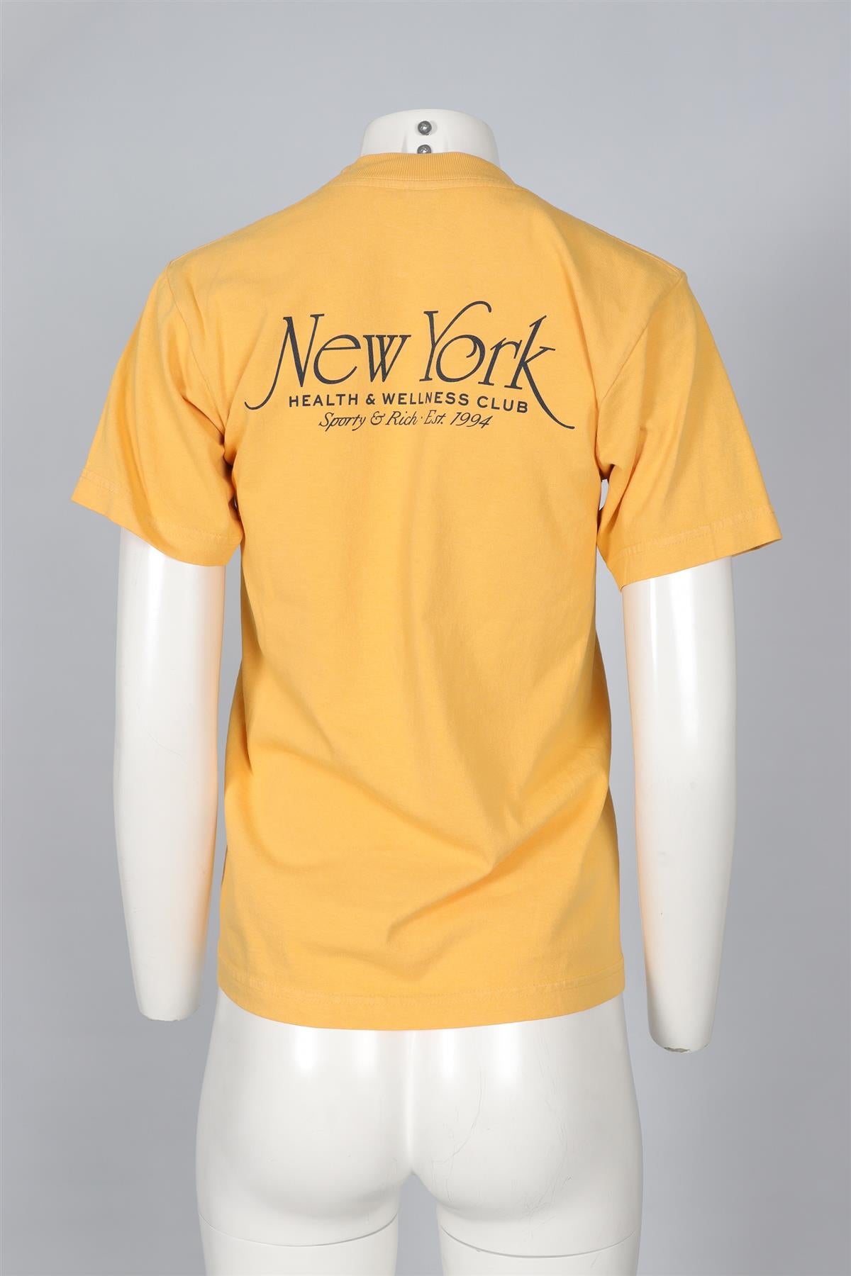 SPORTY & RICH YELLOW COTTON T-SHIRT XSMALL