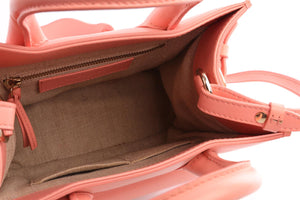 BALENCIAGA PINK PADLOCK ALL AFTERNOON MINI LEATHER TOTE BAG