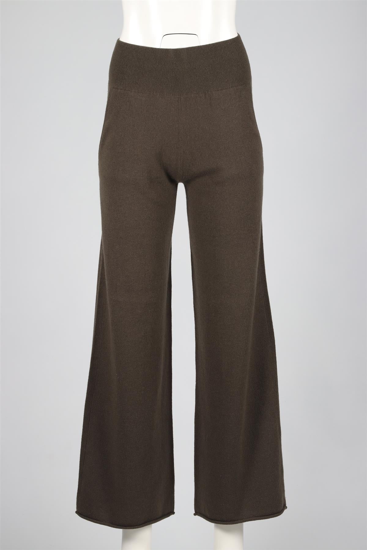 NAKED CASHMERE GREEN CASHMERE WIDE LEG PANTS XSMALL