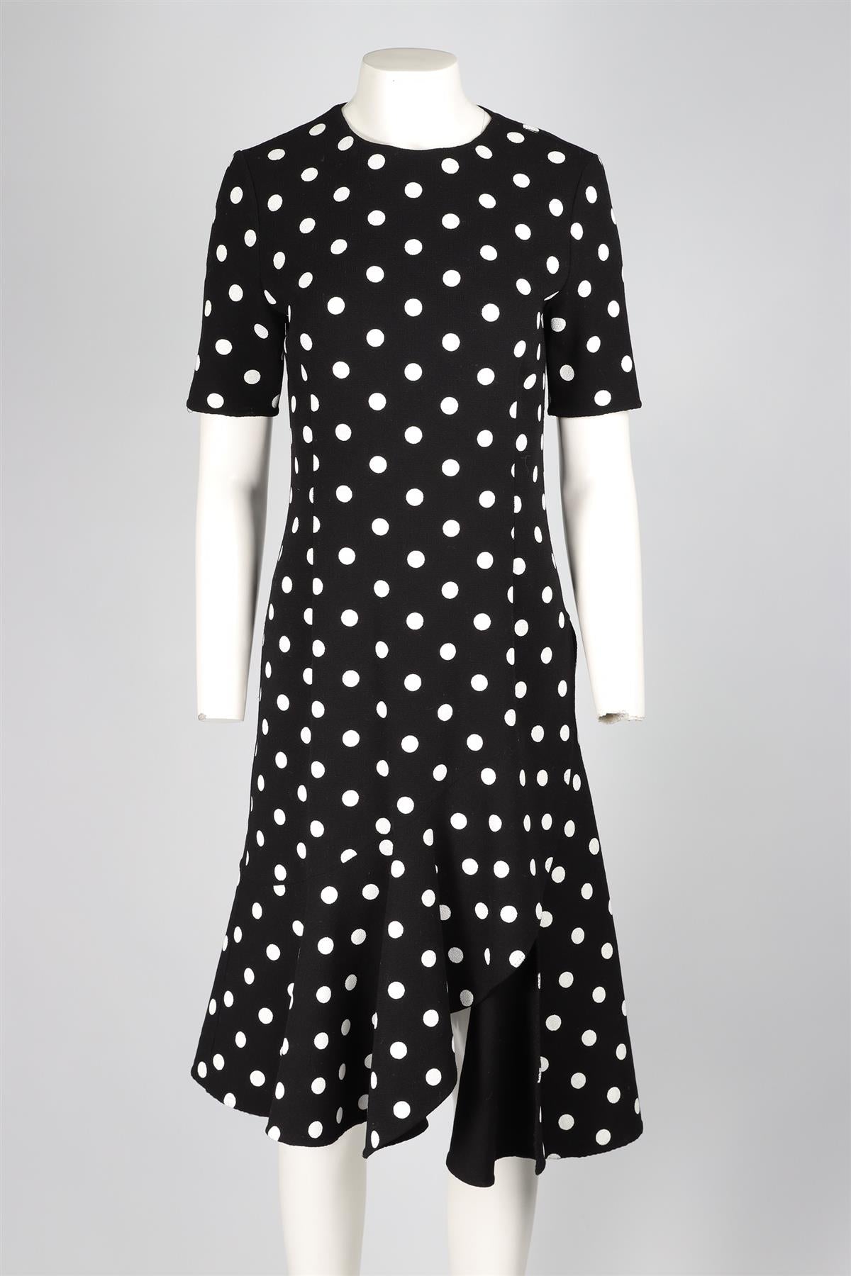 OSCAR DE LA RENTA BLACK 2019 WOOL MIDI DRESS US 8 UK 12
