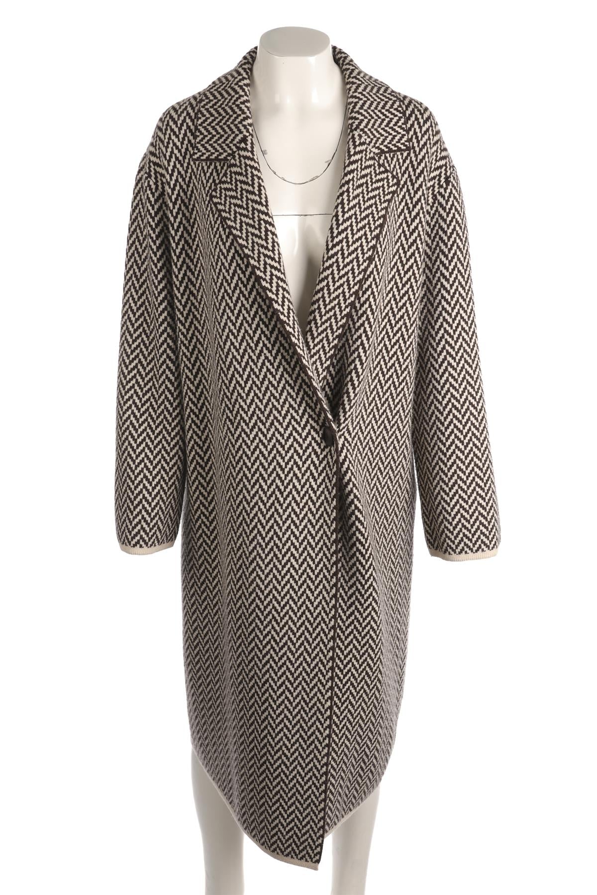 JOSEPH BROWN WOOL COAT XSMALL