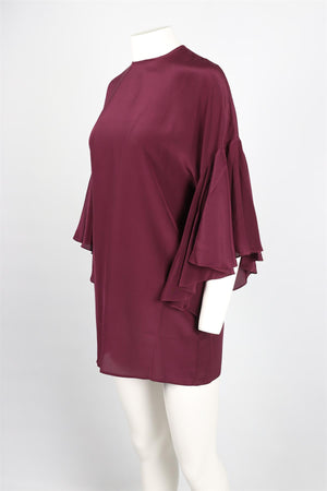 THÉA PURPLE SILK MINI DRESS SMALL