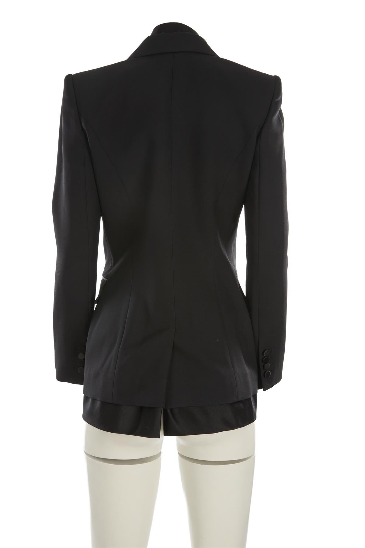 ALEXANDER MCQUEEN BLACK WOOL BLAZER IT 40 UK 8