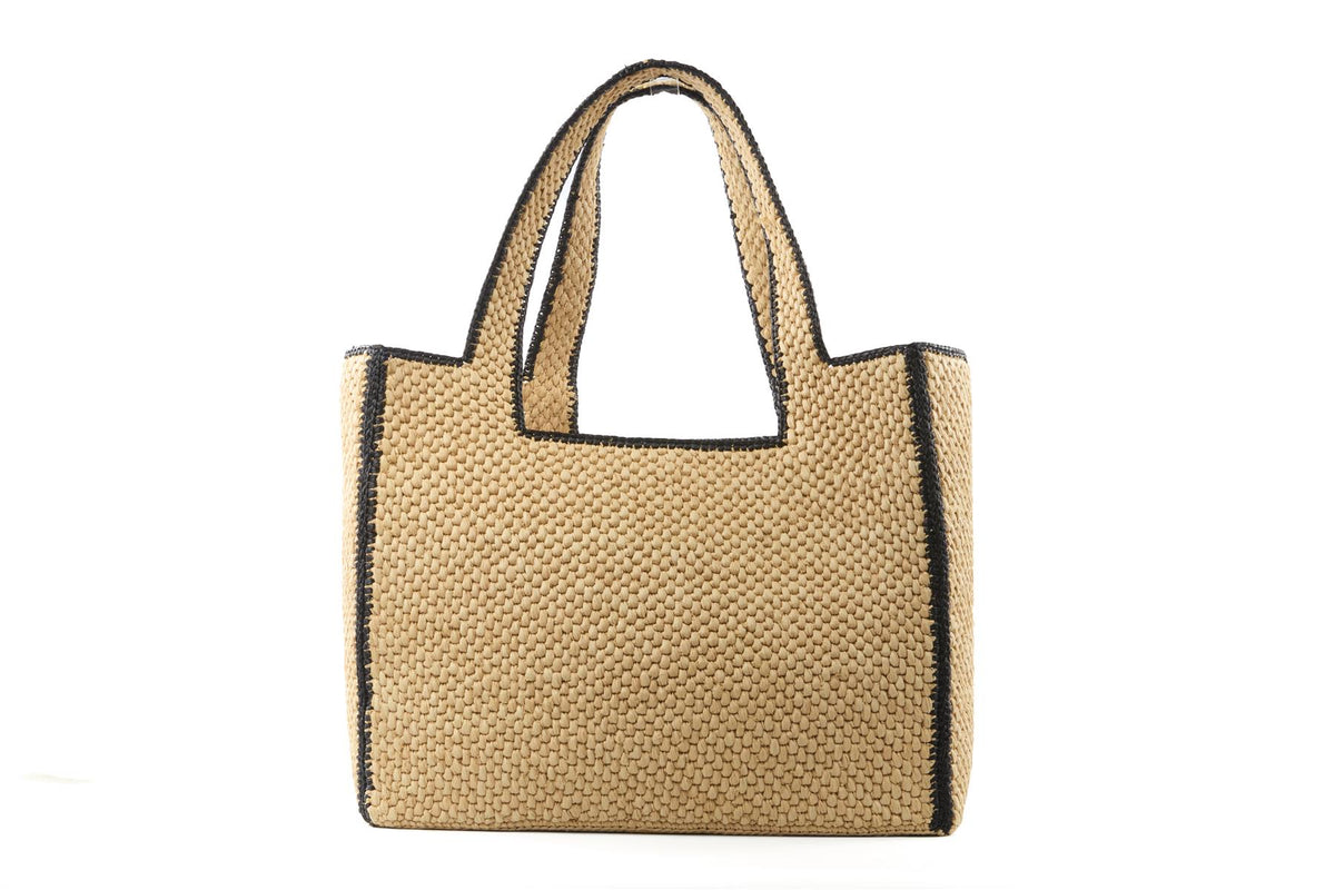 LOEWE BEIGE LARGE RAFFIA TOTE BAG