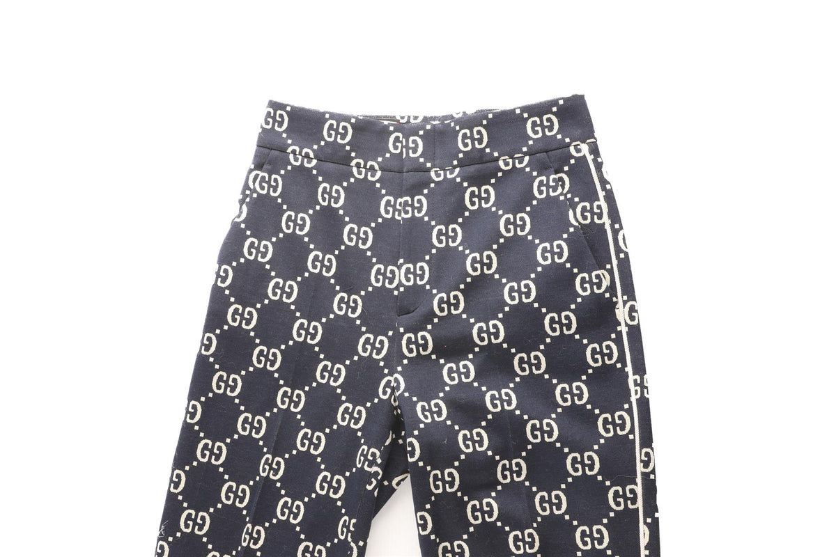 GUCCI BLUE COTTON STRAIGHT LEG PANTS IT 38 UK 6