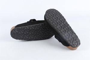 BIRKENSTOCK BLACK SUEDE SLIDERS EU 37 UK 4.5 US 6