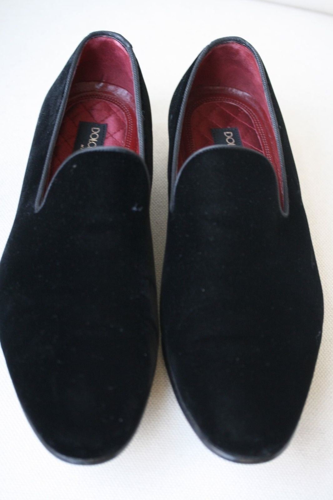 DOLCE AND GABBANA VELVET SLIPPERS LOAFERS IT 42 UK 8