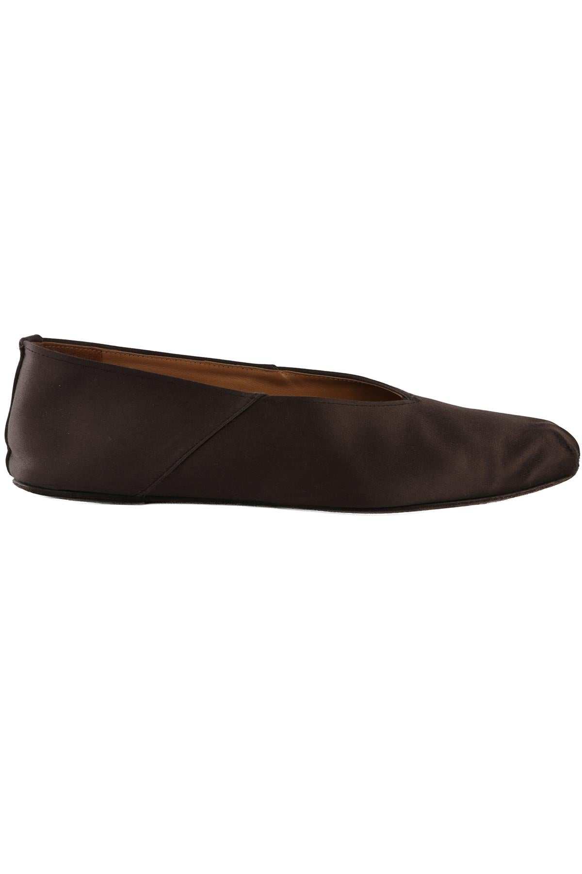 THE ROW GREY SATIN BALLET FLATS EU 38 UK 5 US 8