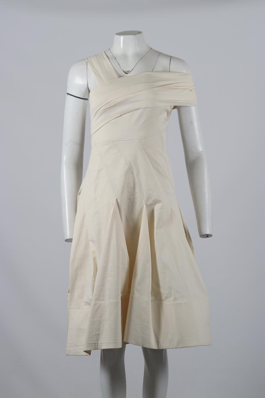 DONNA KARAN COTTON BLEND MIDI DRESS US 2 UK 6