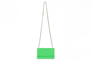 LANVIN GREEN SUGAR WALLET ON CHAIN LEATHER SHOULDER BAG