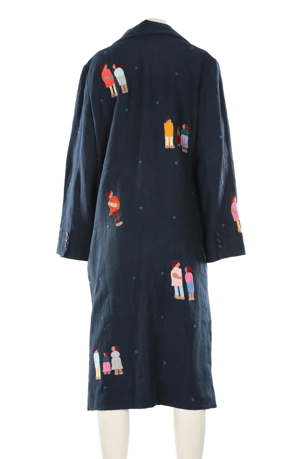 ARTWEAR GALLERY NAVY LINEN COAT SMALL