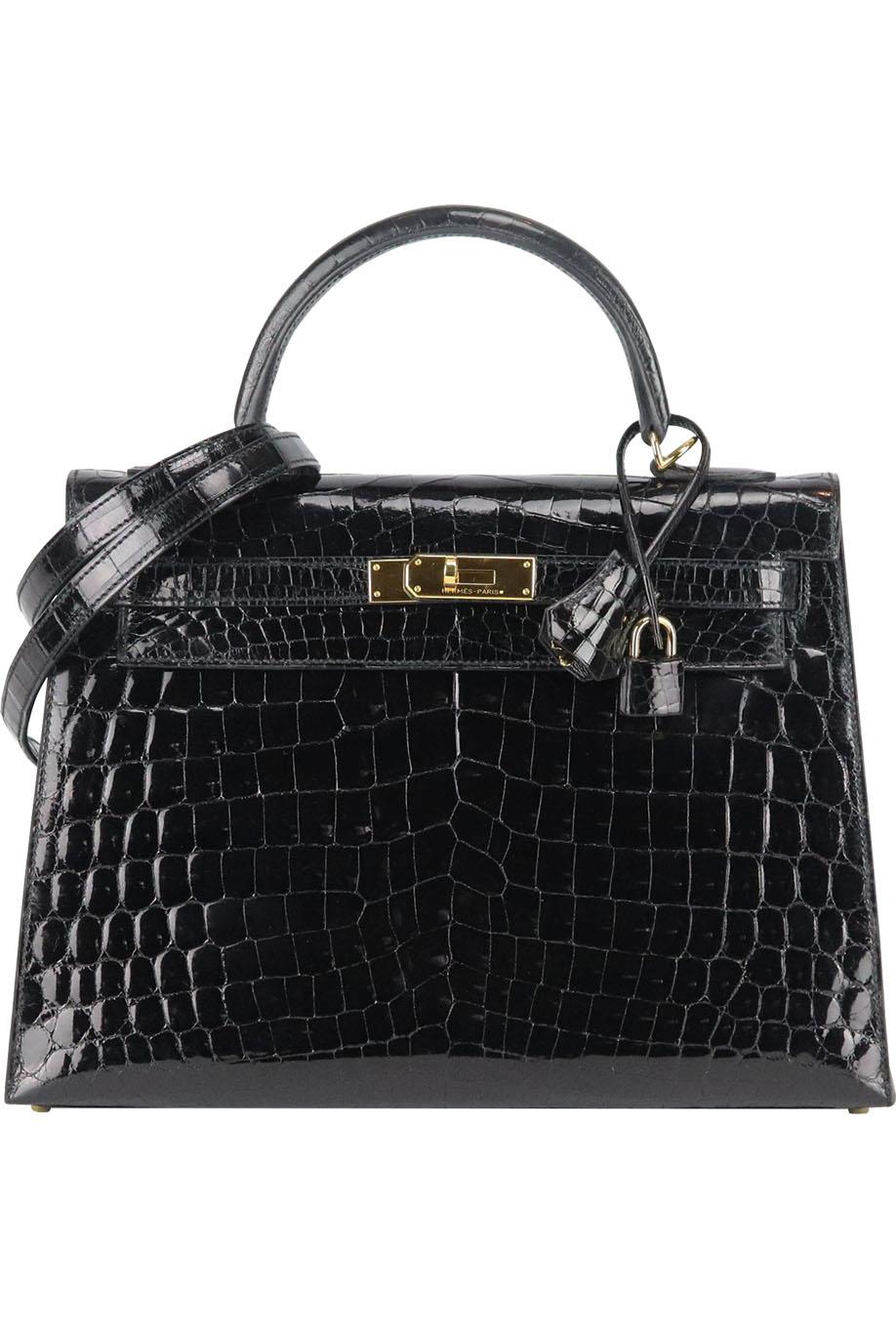 HERMÈS 2014 KELLY SELLIER 32CM POROSUS CROCODILE LEATHER BAG