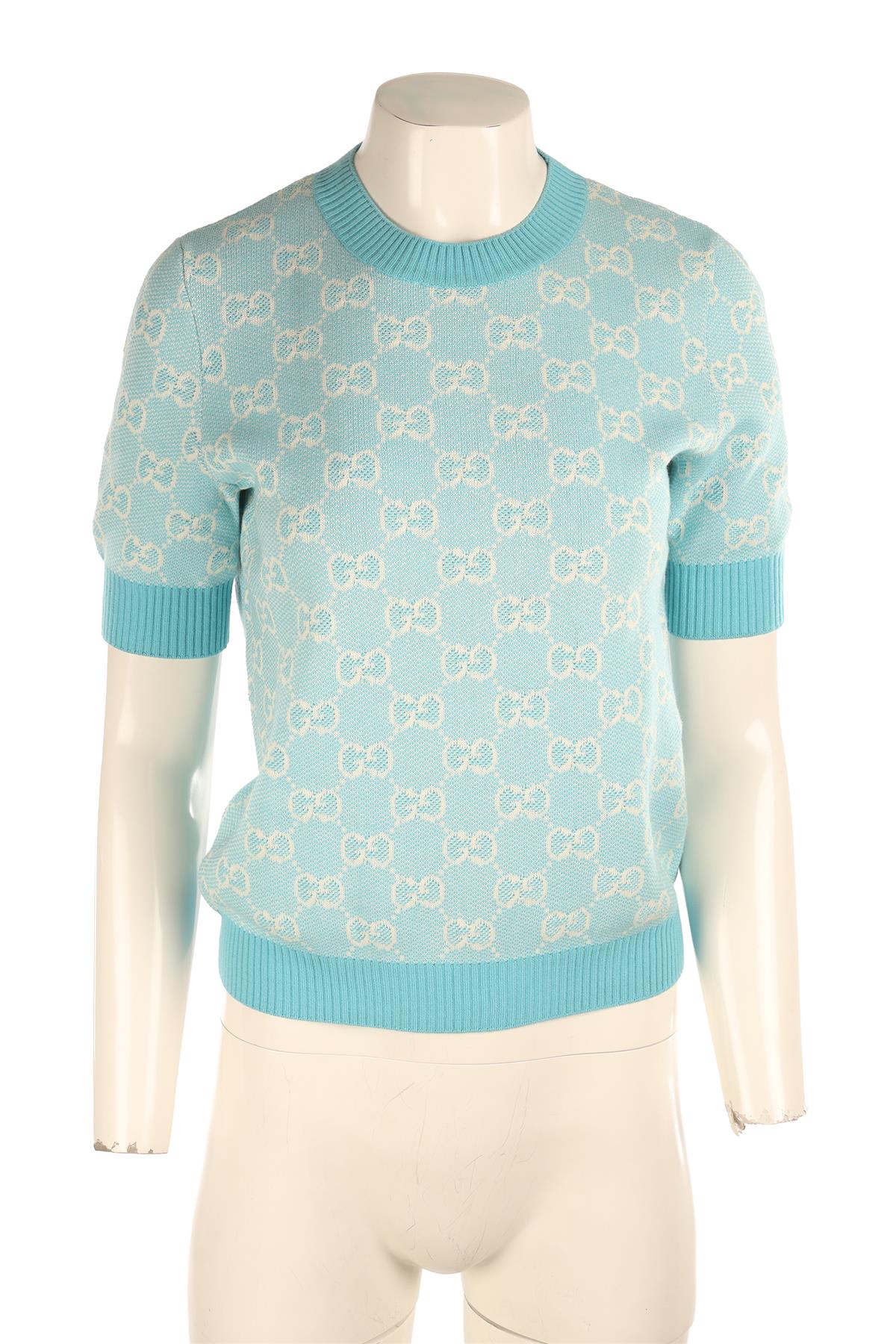 GUCCI BLUE GG WOOL SWEATER MEDIUM