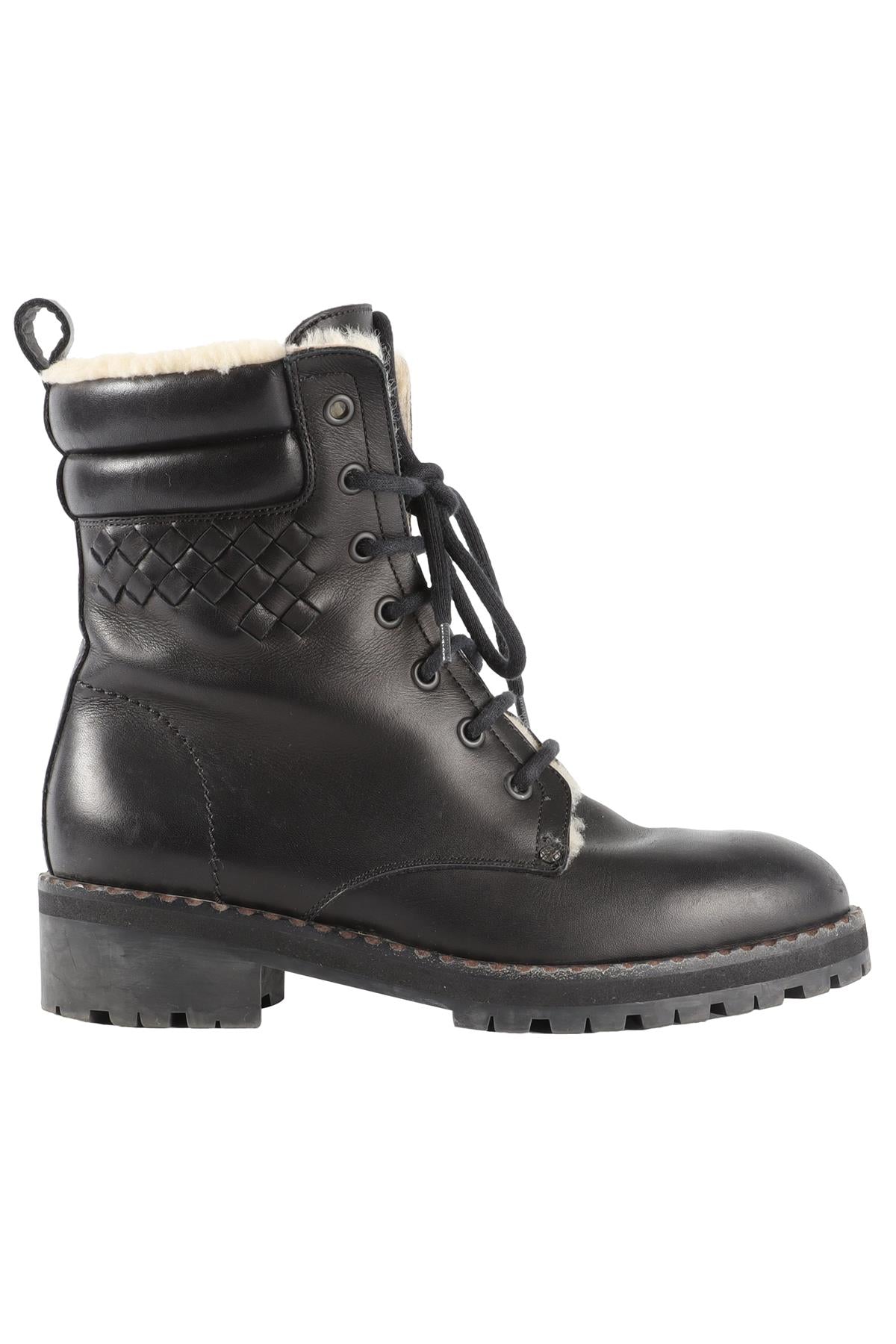 BOTTEGA VENETA BLACK LEATHER ANKLE BOOTS EU 36.5 UK 3.5 US 6.5
