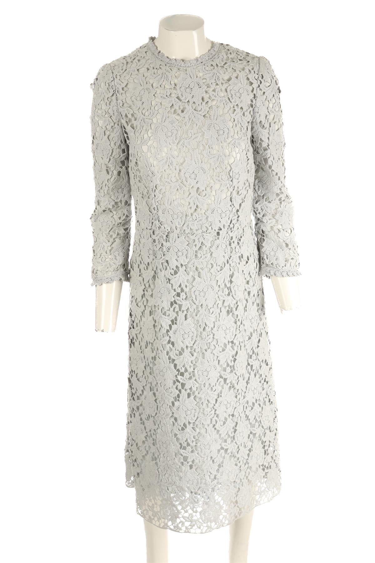 DOLCE & GABBANA BLUE LACE MIDI DRESS IT 42 UK 10