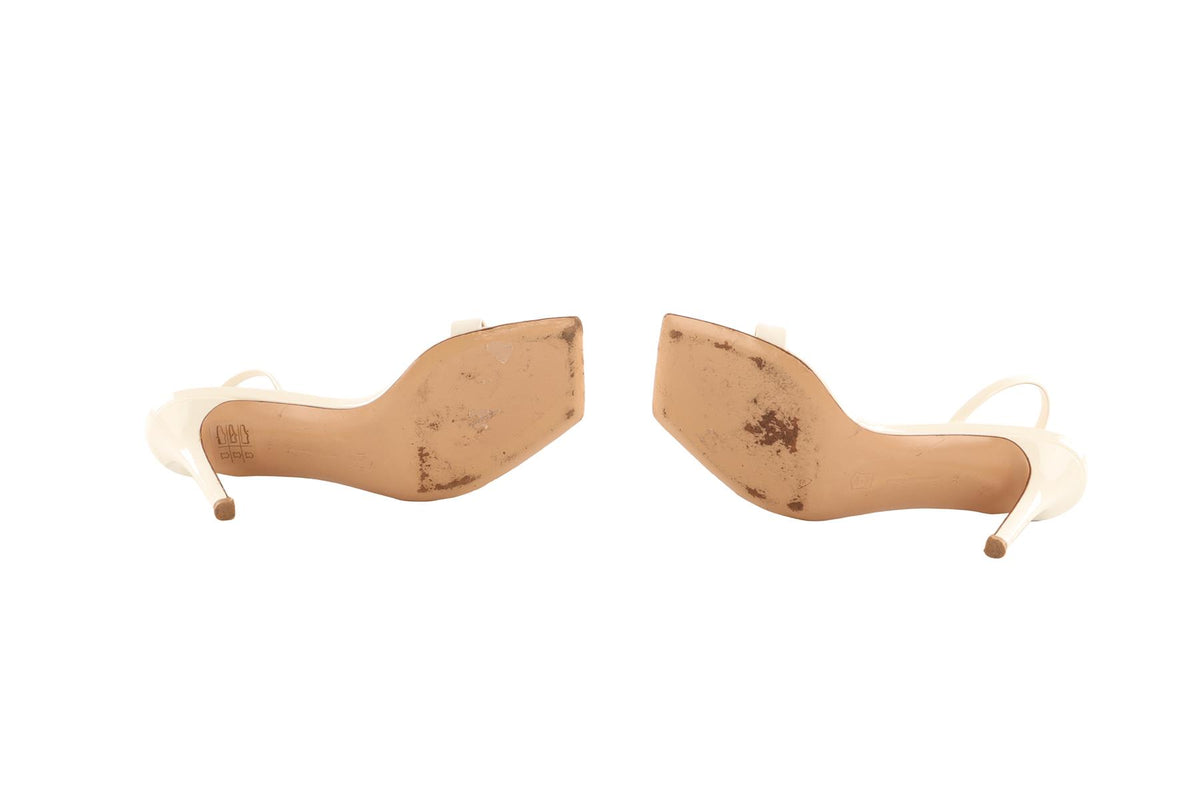 GIANVITO ROSSI IVORY PATENT LEATHER SANDALS EU 36 UK 3 US 6