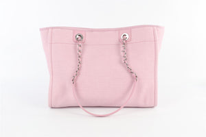 CHANEL PINK 2022 DEAUVILLE SMALL FABRIC TOTE BAG