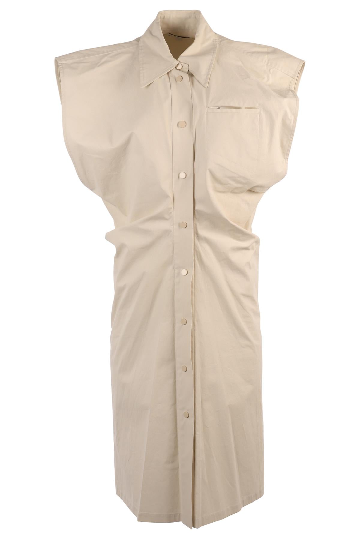 BOTTEGA VENETA BEIGE COTTON MIDI DRESS IT 42 UK 10