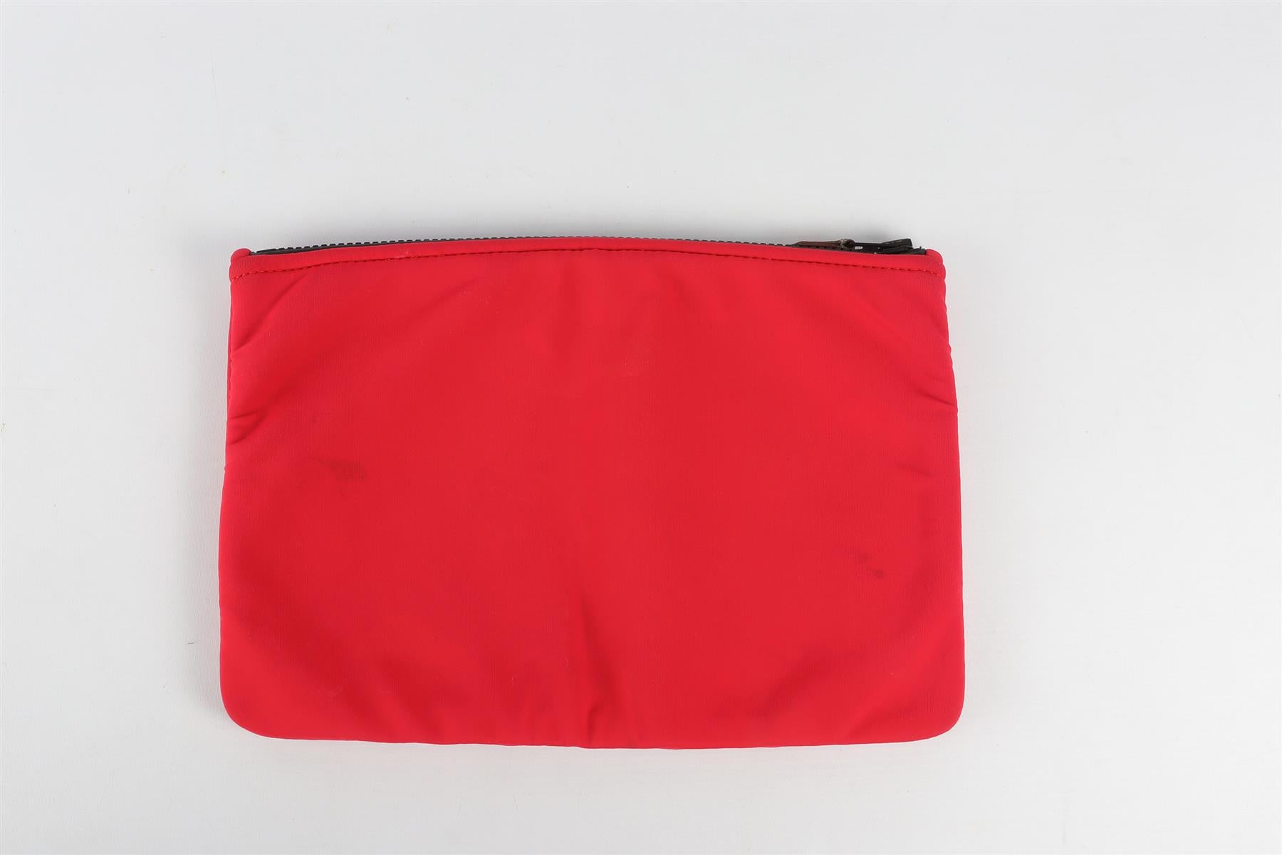 HERMÈS RED NEOBAIN NEOPRENE POUCH ONE SIZE