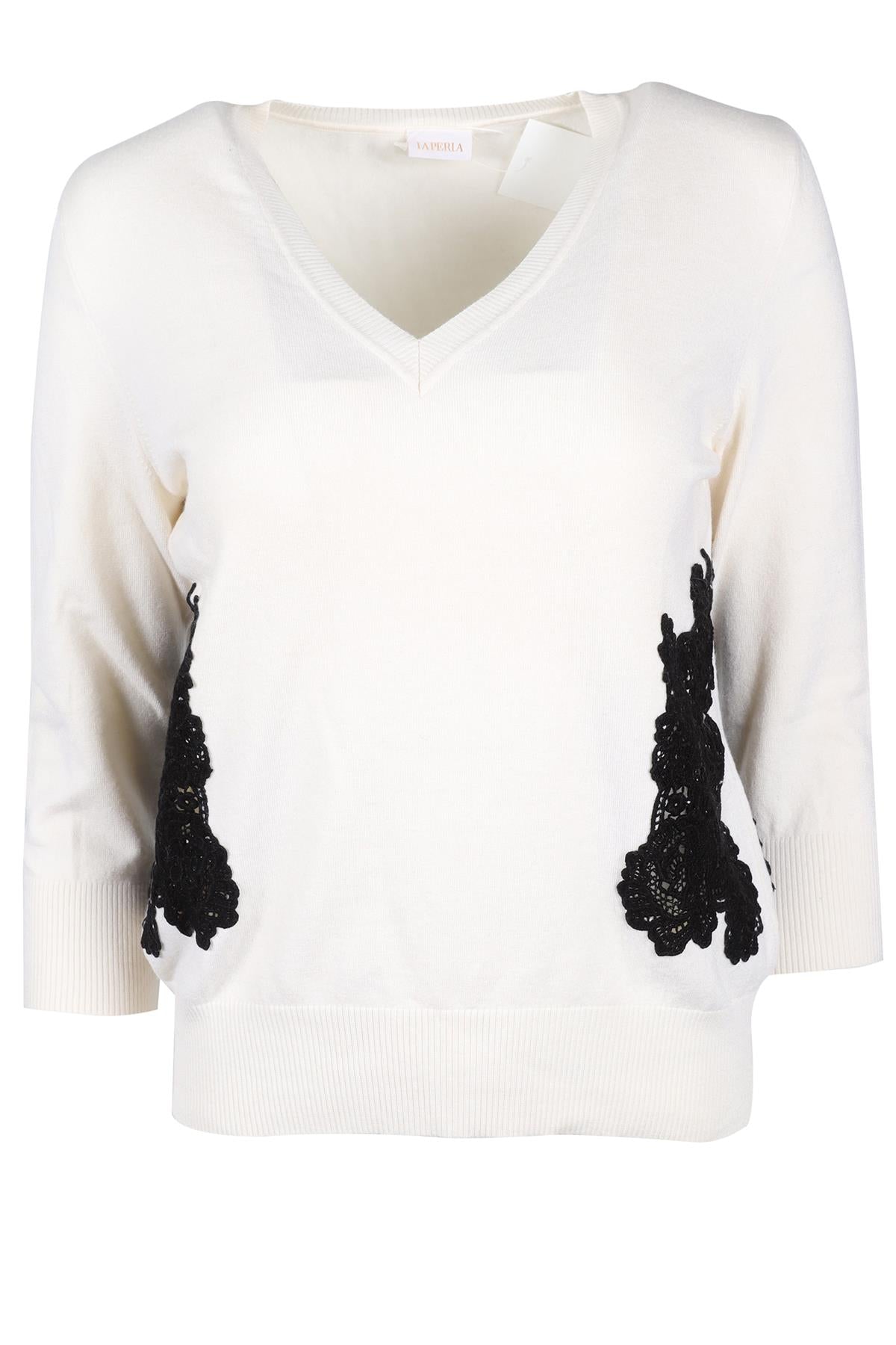 LA PERLA CREAM WOOL BLEND SWEATER IT 46 UK 14