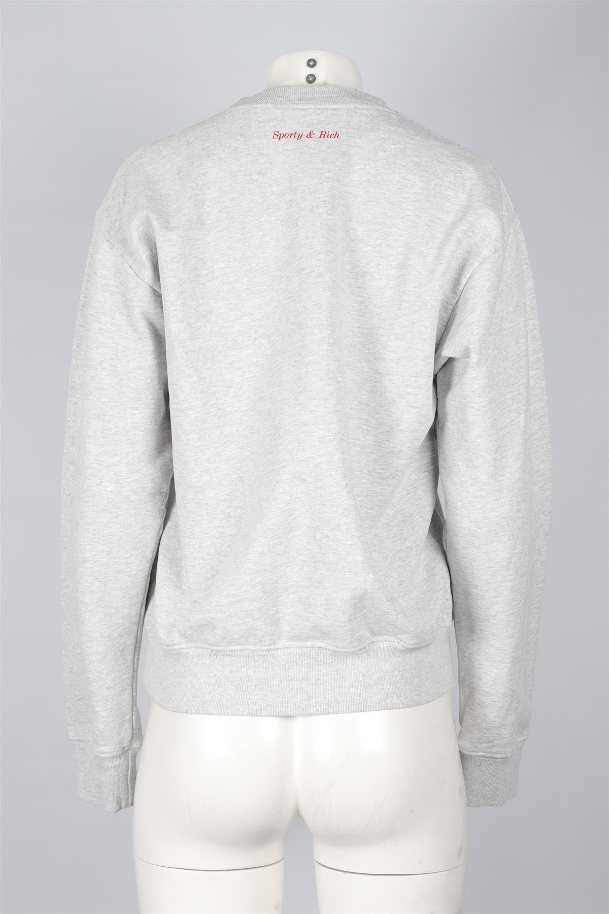 SPORTY & RICH GREY COTTON SWEATSHIRT XSMALL