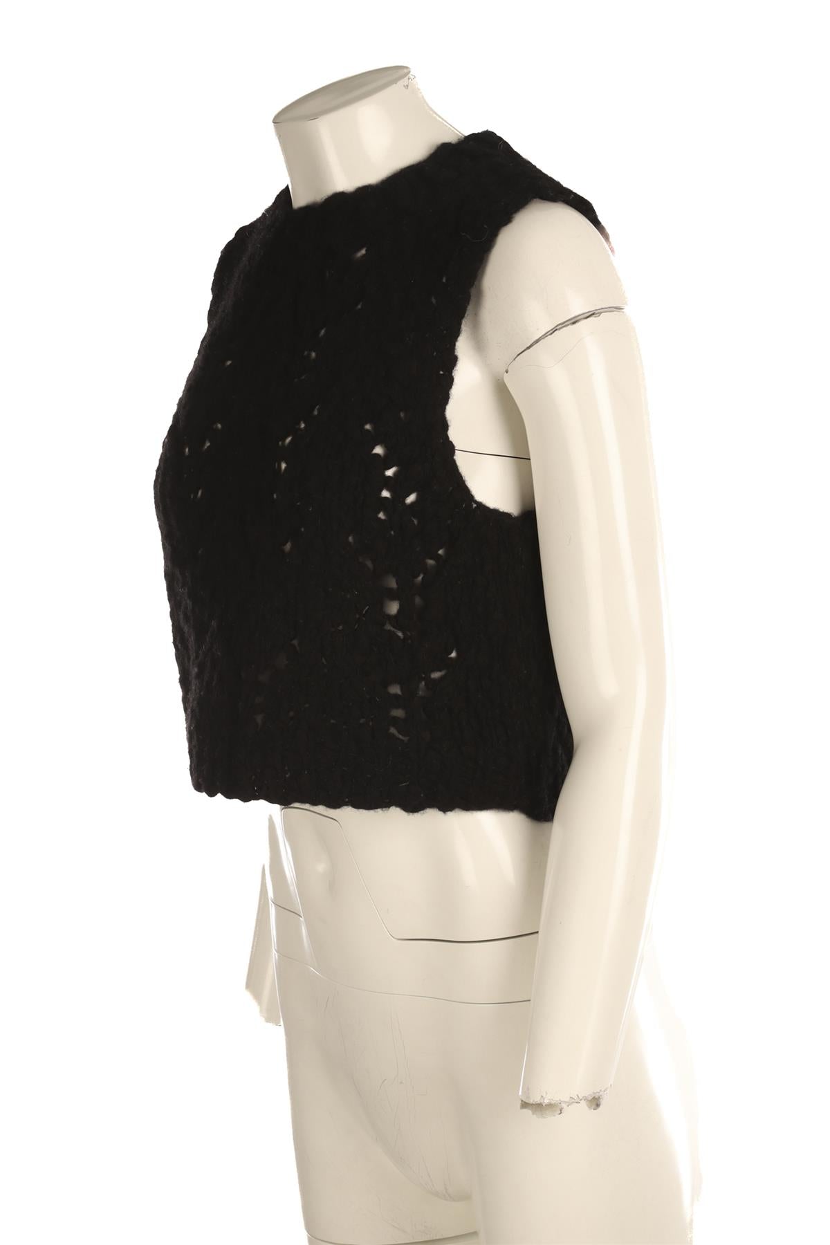 SEA NEW YORK BLACK ALPACA VEST XSMALL