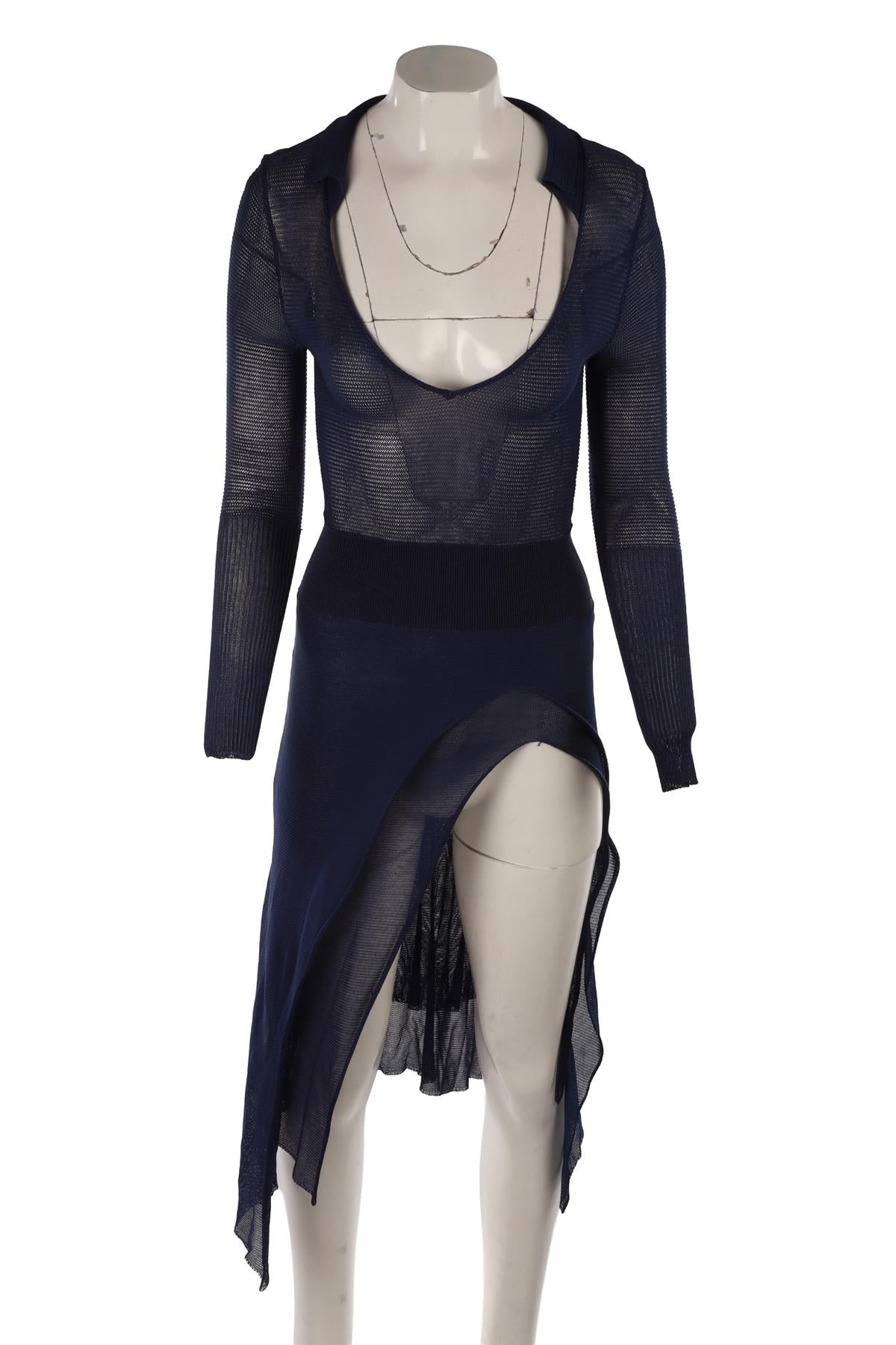 NAVY KNIT MAXI DRESS