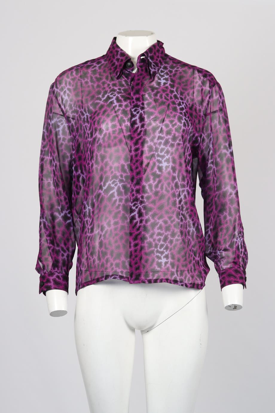 GIANNI VERSACE VINTAGE PRINTED SILK SHIRT IT 46 UK 14