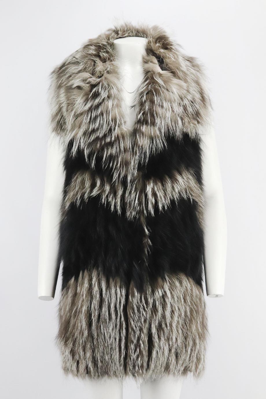 YVES SALOMON FOX FUR GILET FR 36 UK 8