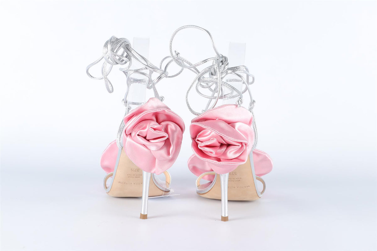MAGDA BUTRYM SILVER LEATHER SANDALS EU 37.5 UK 4.5 US 7.5