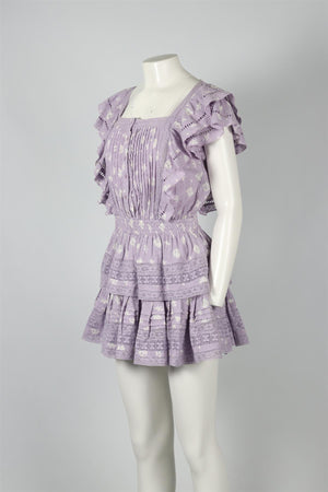 MAIA BERGMAN PURPLE COTTON MINI DRESS SMALL