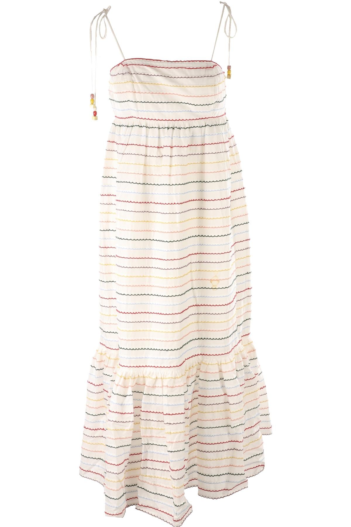 ZIMMERMANN WHITE COTTON MIDI DRESS UK 12