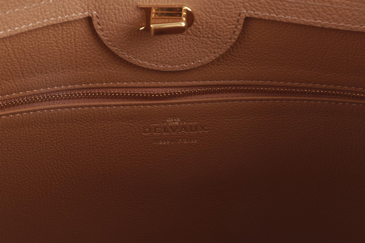 DELVAUX TAN BRILLIANT TEMPO MM LEATHER SHOULDER BAG