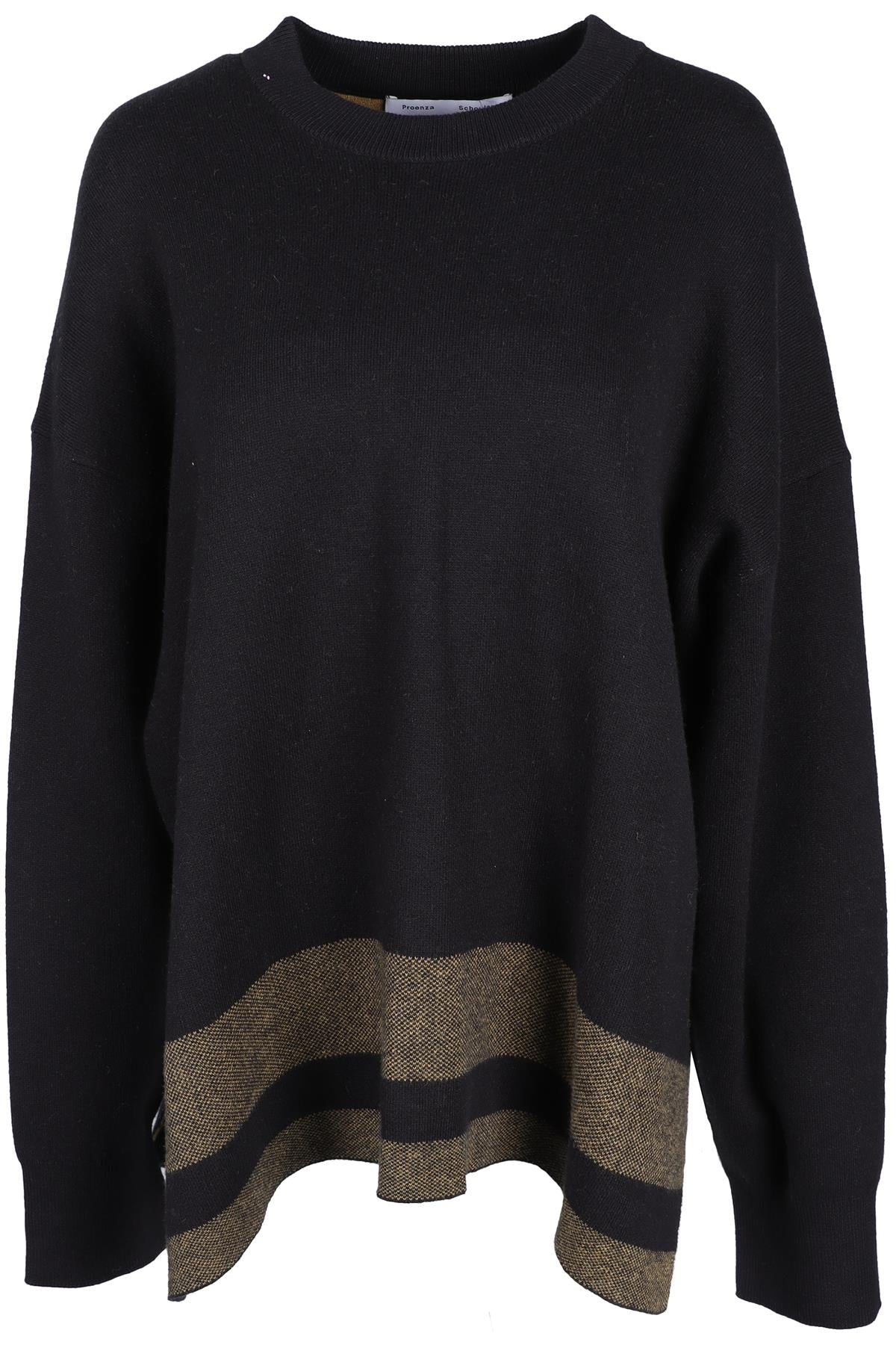 PROENZA SCHOULER WHITE LABEL BLACK COTTON SWEATER X-LARGE