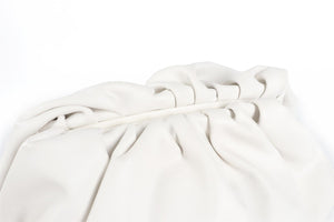 BOTTEGA VENETA WHITE POUCH LARGE LEATHER CLUTCH