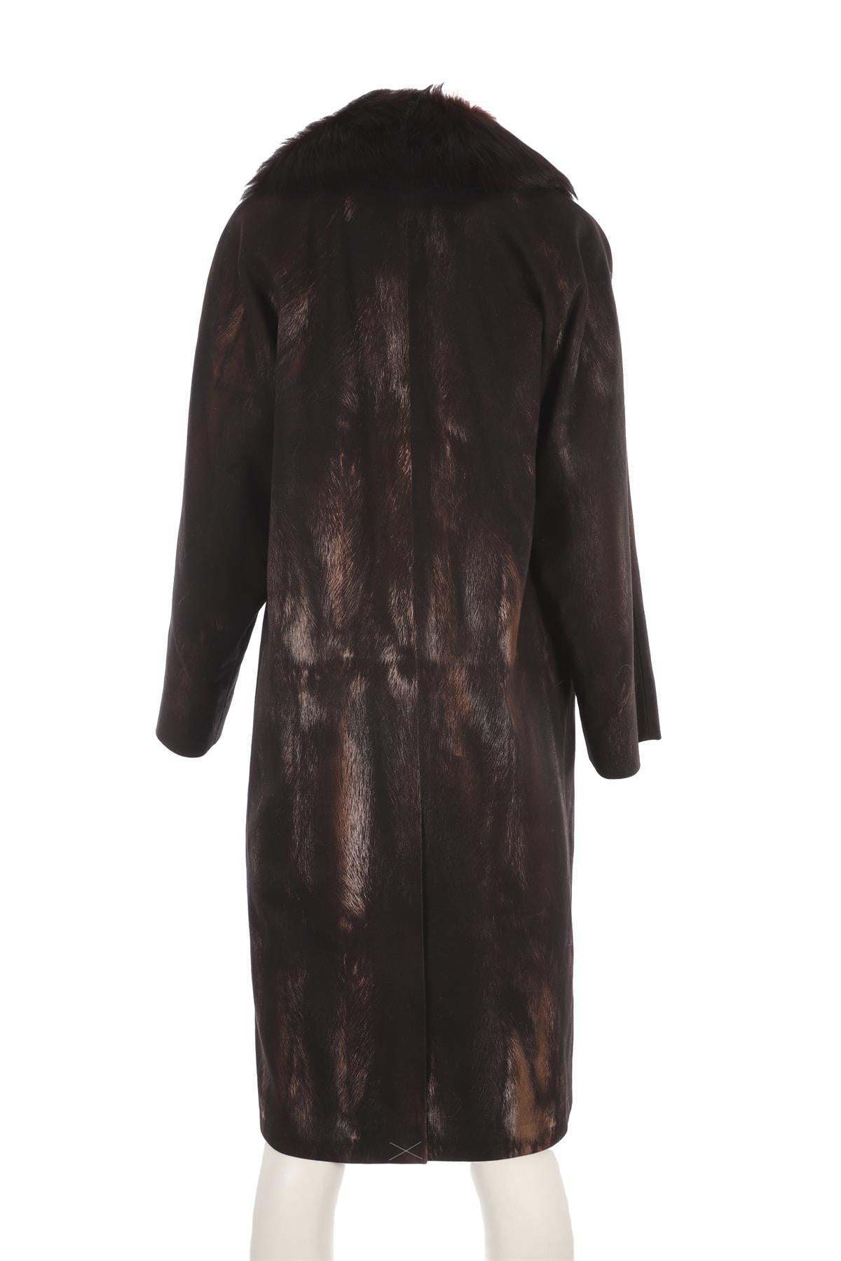 PRADA BROWN COTTON COAT IT 42 UK 10