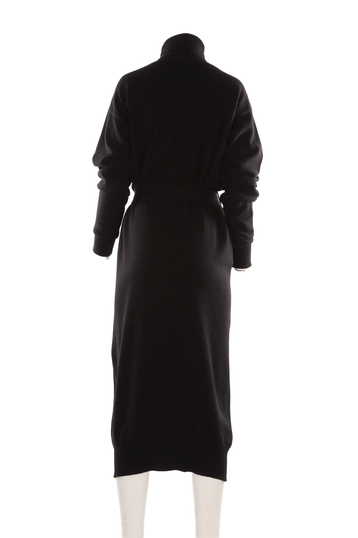 RAEY BLACK CASHMERE MAXI DRESS XXSMALL