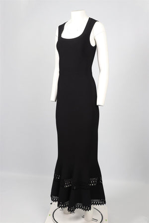 AZZEDINE ALAÏA BLACK KNIT MAXI DRESS FR 40 UK 12