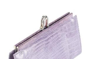 CHRISTIAN LOUBOUTIN PURPLE MISS LOUBI LIZARD CLUTCH