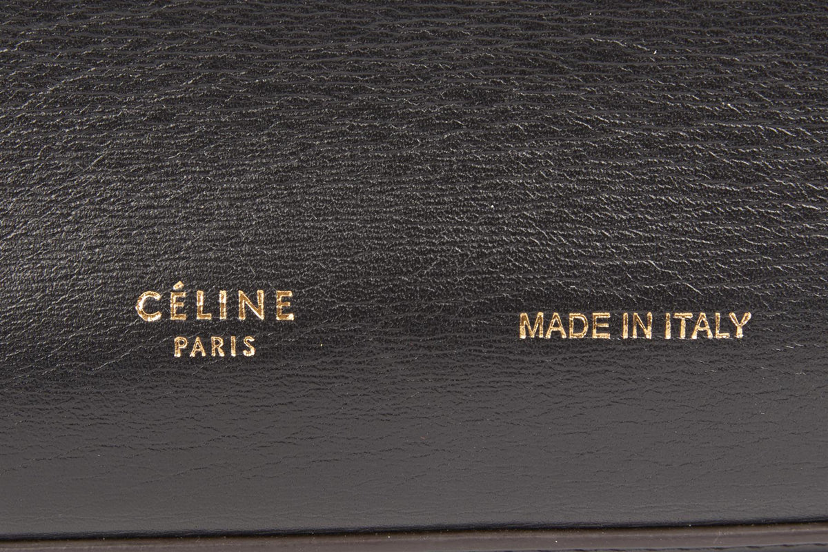 CELINE BLACK CURVE LEATHER CLUTCH