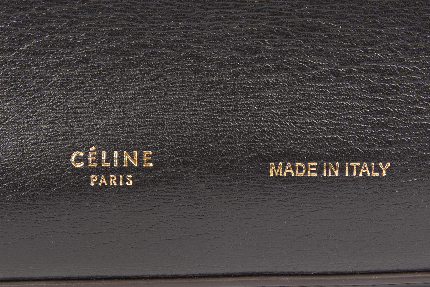 CELINE BLACK CURVE LEATHER CLUTCH