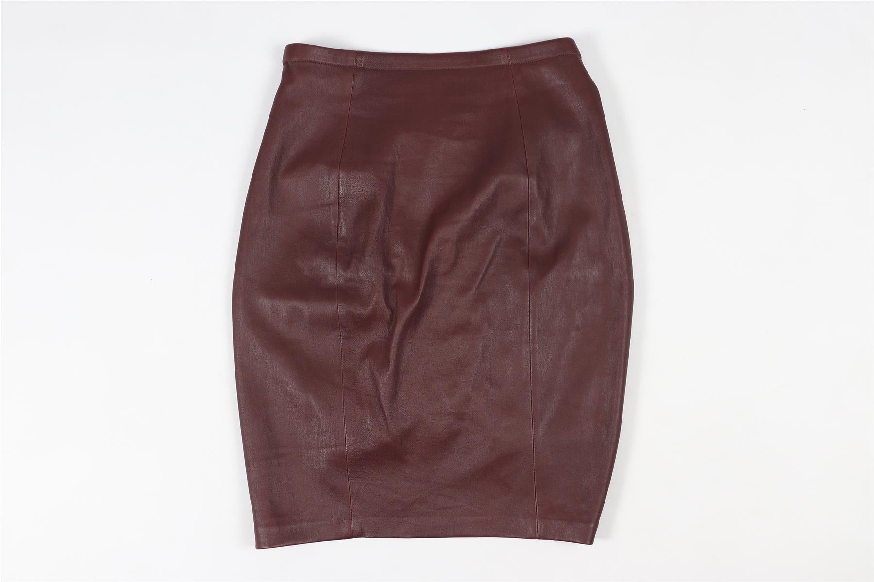 STOULS MAUVE LEATHER MINI SKIRT SMALL