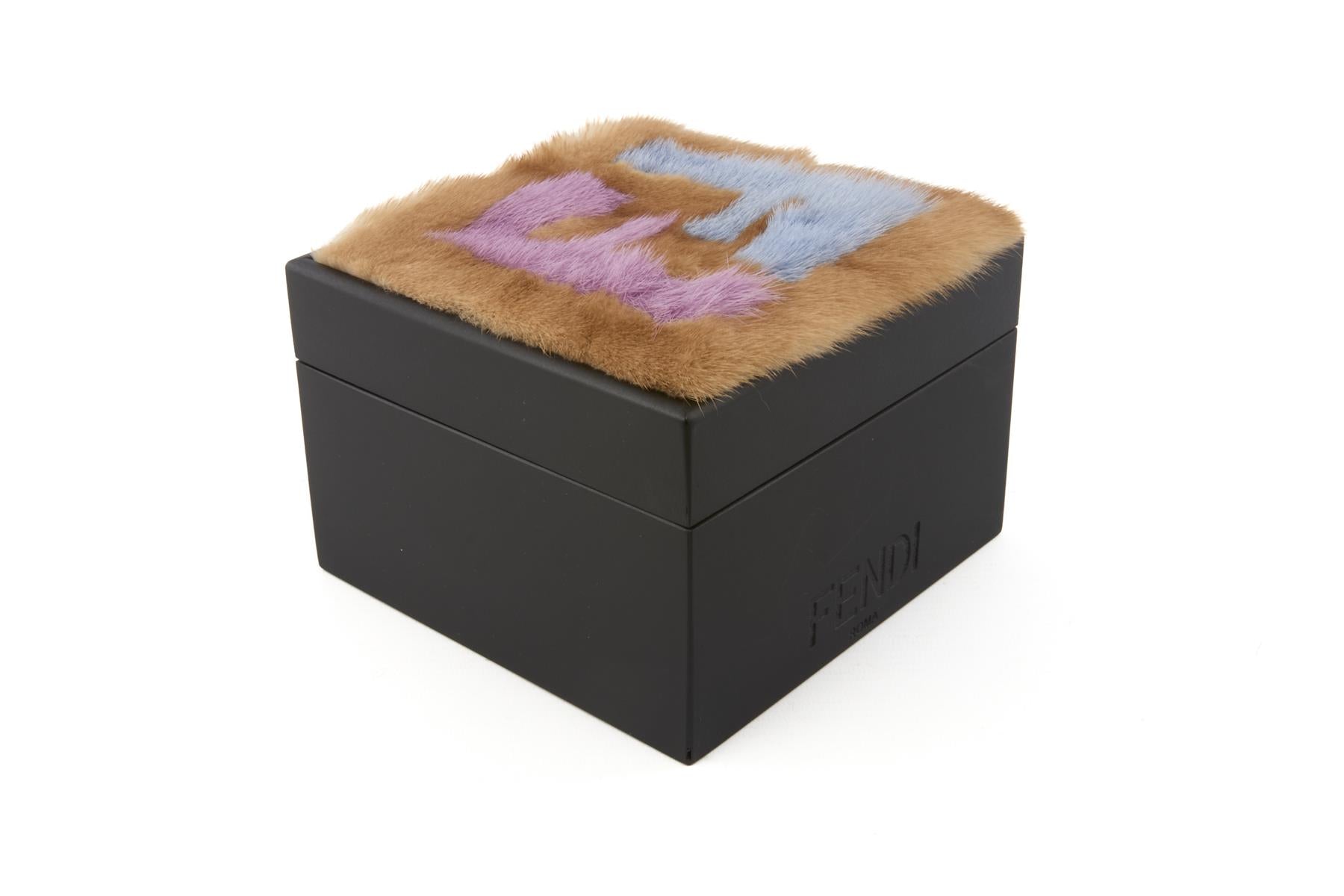 FENDI BLACK MINK FUR TRINKET BOX