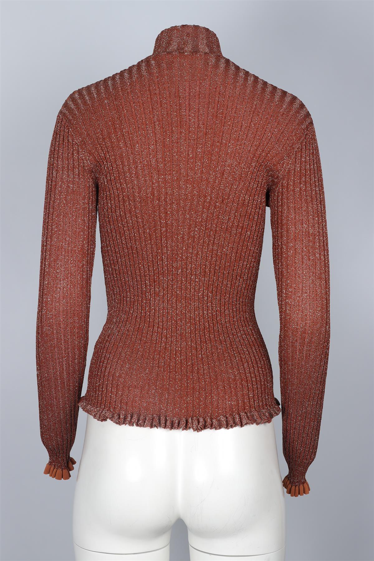 CHLOÉ BROWN SILK TOP MEDIUM