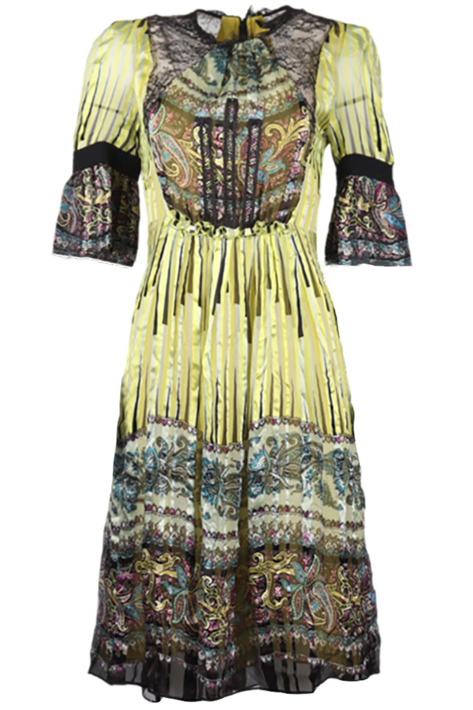ETRO LACE AND SILK MIDI DRESS IT 44 UK 12