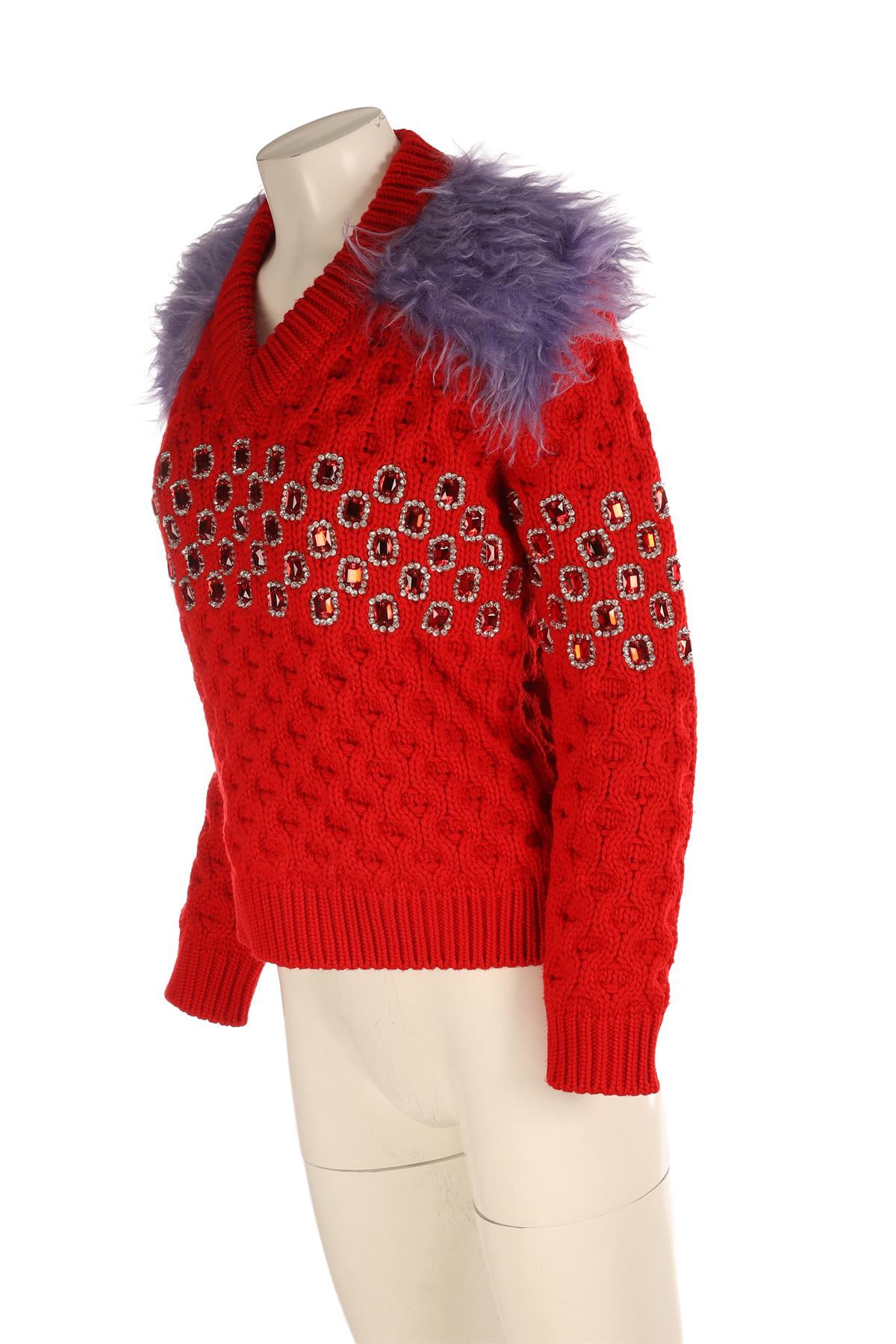 PRADA RED WOOL SWEATER IT 38 UK 6